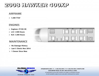 2008 Hawker 400XP: 