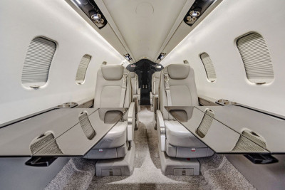 2020 Bombardier Learjet 75: Forward Cabin Looking Aft with Tables